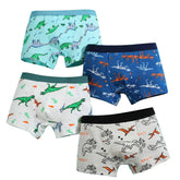 🦕🩲 Boys’ Dino Boxer Briefs – Soft Cotton Comfort in Fun Cartoon Multipacks! 🎨🧺 - ThiGui
